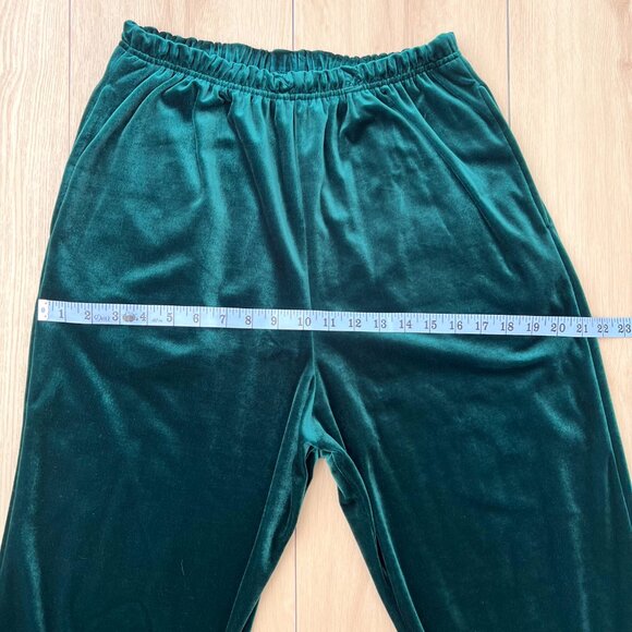 VTG Diane Von Furstenberg The Color Authority Green Velvet High Waisted Pants M - Picture 12 of 15